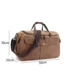 Leather And Military Canvas Travelling Bag