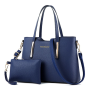 Noumiqiay Luxury Women Pu Leather Shoulder Crossbody Bag Handbags Set - Blue