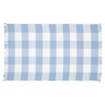 Dhurrie Rug Checked Blue And White Mat