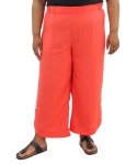 Ladies Rayon Button Detail Capri - 60 Tangerine