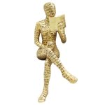Gold Reading Women Figurine Thinker Statue For Home Decoration Resin Modern Abstract Aesthetic Sculptures Small Art Golden Statu