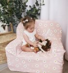 A Kids Sofa Foam Chair Field Of Daisy Pink