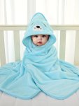 Adorable Elephant & Bear Design Baby Boy's Soft Hooded Bathrobe - Super Absorbent & Quick-drying Blanket - Suitable For Aged 0-3