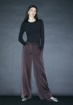 Wide Satin Trousers - Dark Grey
