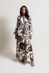 Midi Baroque Dress - 46 Brown Zen