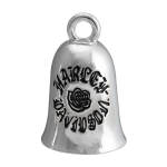 Engraved Black Rose H-d Script Ride Bell – Silver Finish