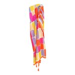 Colour Block Brushstroke Viscose Scarf