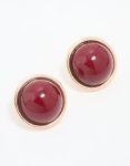 Goldair Gold Red Round Stud Earrings