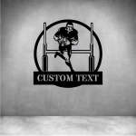 Male Rugby Player With Custom Text - 300MM Grey