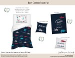 Kids Duvet Set Navy Cartoon Planes