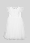 PoP Candy Frilled Sleeve Dress-white