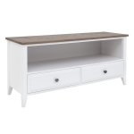 Hampton 2 Drawer Plasma Tv Unit White ash Top