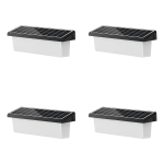 Ecomligh Solar LED Wall Light - Auto On At Night - 6000K Cool WHITE-4PACK
