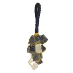 Gemscite Natural Selenite & Black Tourmaline Tumble Stone Car Hanging & Door Hanging Accessories For Reiki Healing Feng Shui Vas