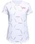 Girls' Ua Twitch Multi Print Short Sleeve - WHITE-100 / Ylg