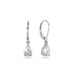 Chet Sterling Silver Cubic Zirconia Womens Pear Drop Earrings