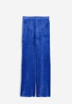 Flared Velour Leggings - Bright Blue