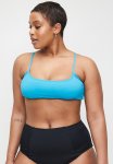 Cotton On Plus Straight Neck Crop Bikini Top - Crystal Sea