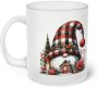 Christmas Gnome Frosted Design 2 Glass Coffee Mug 300 Ml
