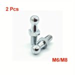 2PCS 10MM/0.39IN M8 M6 Universal Boot Bonnet Gas Strut End Fitting Connector Ball Screw Bolt Pin Joint Valve For Spring Lift Sup
