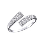 C1096-C20683 - 925 Sterling Silver Cz Stones TOE RING Adjustable Size