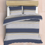 Easy Care Polycotton 144 Thread Count DUVET COVER SET - Avalon Navy - Single 130 X 200CM