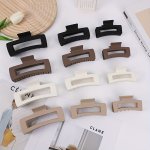 Rectangular Shape Large medium small Size Grab Clip Simple Versatile Hairpin Solid Color Plastic Hair Accessories High-value Hea