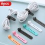 6-PACK Silicone Strap Organizer: Keep Your Earphones Chargers & Data Cables Neatly Stored & Easily Accessible