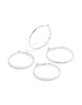 Silver Mixed Textured Hoop Earrings 2-PACK