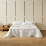 Linen House Marceau Coverlet Set In White - White King