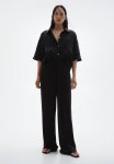 Wide Pull-on Trousers - Black
