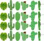 30 Pcs Cartoon Wooden Thumb Tacks Cactus Design Nickel Plated Push Pins