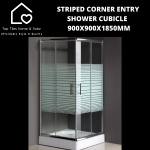 Striped Corner Entry Shower Cubicle - 900 X 900 X 1850MM