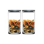 2 Piece Breakfast Club Glass Canister Set Clear