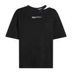 Ribbed Cut T-Shirt -black