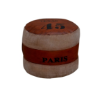 Four Corners Leather And Fabric Pouffe P05