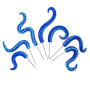 7 Pcs Sea Monster Octopus Tentacle Plant Stake Garden Stakes B