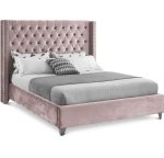 Kimberly Sleigh Bed Double -pink