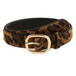 Women's Chic Faux Leather Leopard Print Skinny Belt