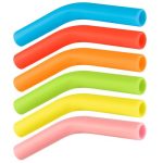 6PCS Silicone Straw Tips Reusable Straw Tips Covers Replacement Straw Extender Tip Silicone Straw Elbows Tips Fit For 8MM 5 16 I