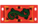 Parts Plastic Flag 4 X 8 With Green Oriental Dragon Pattern BB0130