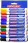 WB15 Whiteboard Markers - 2MM Bullet Tip Wallet Of 10 Assorted Colours