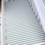 Cot Fitted Sheet Green Horizontal Stripe