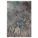 Midnight Fields 2 - A1 Framed Canvas With Natural Wood Frame