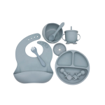 10-PIECE Silicone Baby Feeding Set Blue