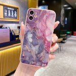 For Iphone 11 12 13 14 Plus 15 Pro Max 7 8 Plus X XS Xr Pink Phone Case With Smoke Marble Pattern Dust