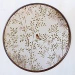 Round Brown Framed Chinoiserie Mirror 80CM