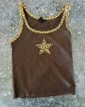 Factorie Black Leopard Print Star Vest X Small