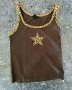 Factorie Black Leopard Print Star Vest X Small