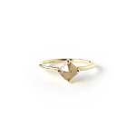 Orangey Yellow Emerald Cut Diamond Ring